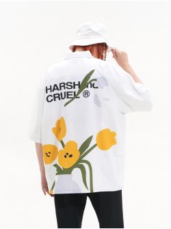 Рубашка HARSH & CRUEL "Minimalistic Still-Life" Short-Sleeved Shirt Белый, Цвет: Белый, Размер: S 