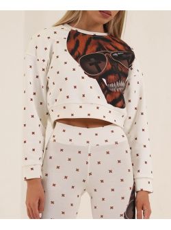 PAJAMA SKULL [КРОП-ТОП СВИТШОТ ЖЕНСКИЙ], Цвет: Мультиколор, Размер: 38